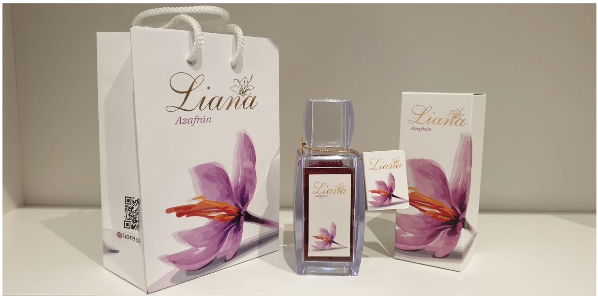 Estuche y botella de azafrán Liana de 10 gramos